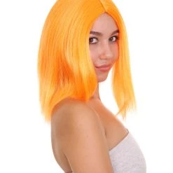 HPO Glamour Womens Wig | Orange Stage/Event Fancy Halloween Wig | Premium Breathable Capless Cap