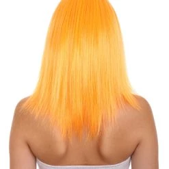 HPO Glamour Womens Wig | Orange Stage/Event Fancy Halloween Wig | Premium Breathable Capless Cap