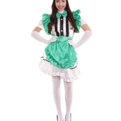HPO Adult Women's Anime Cosplay French Maid Fancy Uniform Costume | Green Cosplay Costume