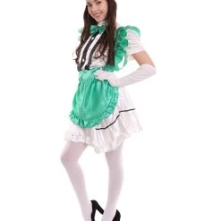 HPO Adult Women's Anime Cosplay French Maid Fancy Uniform Costume | Green Cosplay Costume