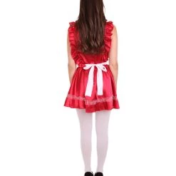 HPO Adult Women's Naught French Maid Uniform Costume | Dark Red Cosplay Costume