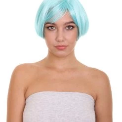HPO Women's Anime Manga Womens Wig | Blue Cosplay TV/Movie Wigs | Premium Breathable Capless Cap