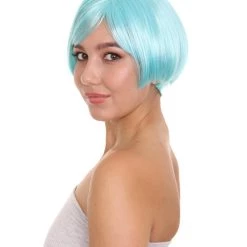 HPO Women's Anime Manga Womens Wig | Blue Cosplay TV/Movie Wigs | Premium Breathable Capless Cap