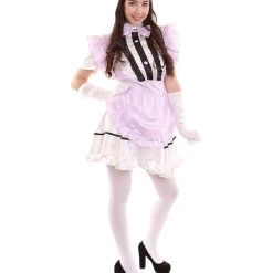 HPO Adult Women's Anime Cosplay French Maid Fancy Uniform Costume | Light Purple Cosplay Costume