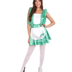 HPO Adult Women's Naught French Maid Uniform Costume | Green Cosplay Costume