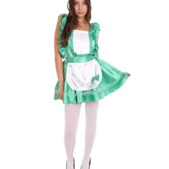 HPO Adult Women's Naught French Maid Uniform Costume | Green Cosplay Costume