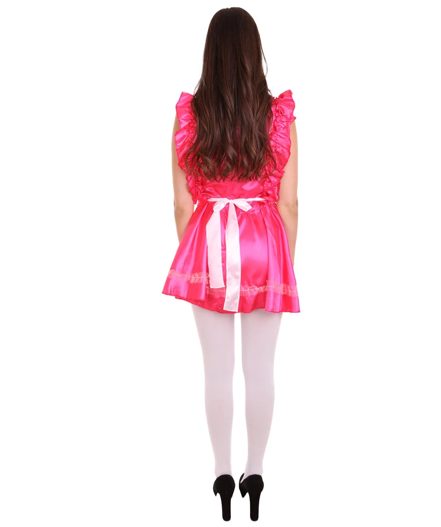 HPO Adult Women's Naught French Maid Uniform Costume | Dark Pink Cosplay Costume