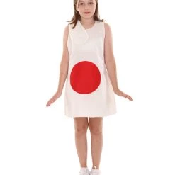 FLAGWIGS Kids Child's Girl Patriotic Celebratory Japanese Flag Troll Dress Sports Costume | Patriotic Cosplay Costume