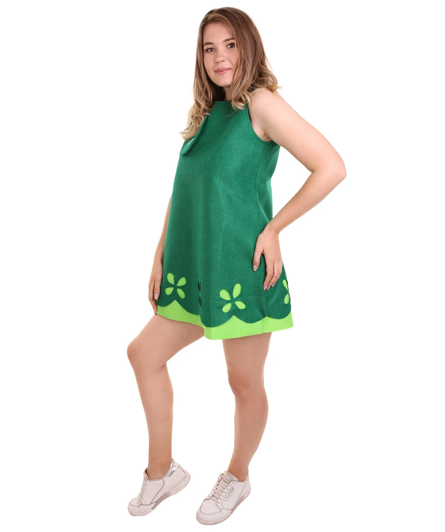HPO Adult Women's Princess Dress Holiday Costume | Green Christmas Costume