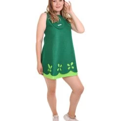 HPO Adult Women's Princess Dress Holiday Costume | Green Christmas Costume