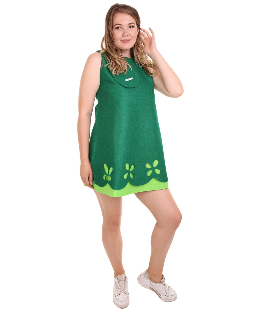 HPO Adult Women's Princess Dress Holiday Costume | Green Christmas Costume