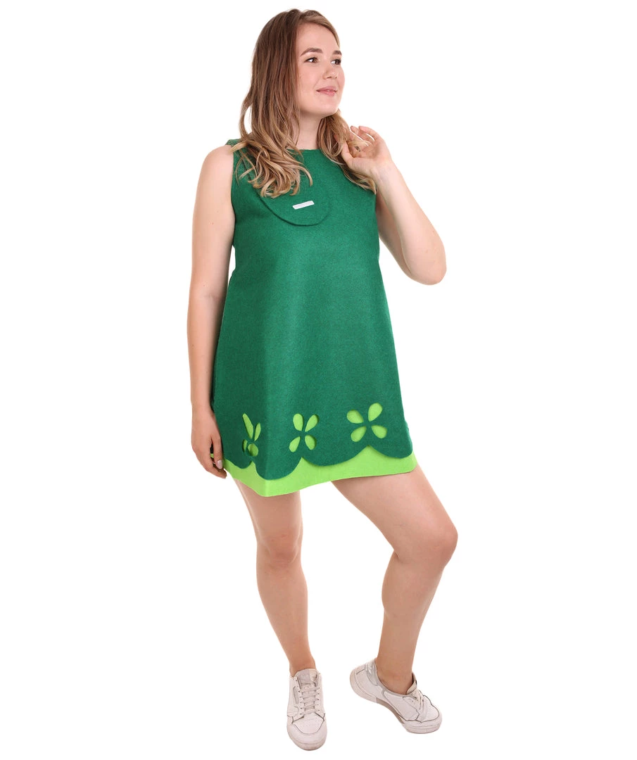 HPO Adult Women's Princess Dress Holiday Costume | Green Christmas Costume
