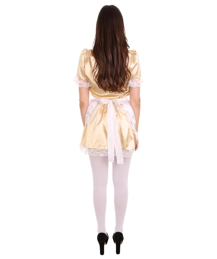 HPO Adult Women's Traditional Maid Uniform Costume | Gold Cosplay Costume