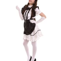 HPO Adult Women's Anime Cosplay French Maid Fancy Uniform Costume | Black Cosplay Costume