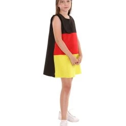 FLAGWIGS Child's Girl Patriotic Celebratory German Flag Troll Dress Costume | Tri Color Cosplay Costume