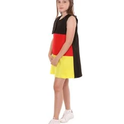 FLAGWIGS Child's Girl Patriotic Celebratory German Flag Troll Dress Costume | Tri Color Cosplay Costume