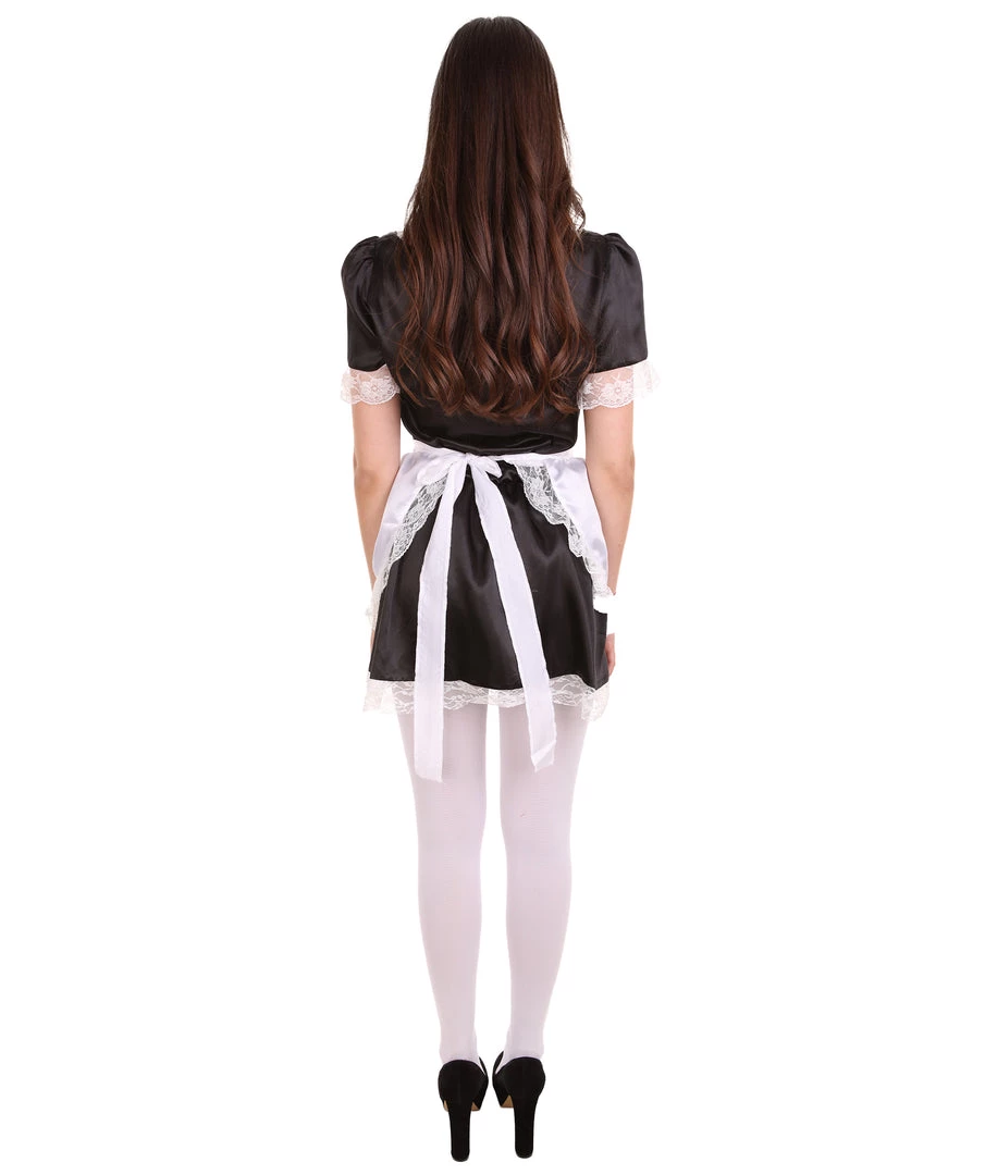 HPO Adult Women's Traditional Maid Uniform Costume | Black Cosplay Costume