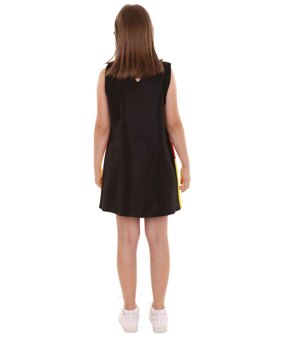 FLAGWIGS Child's Girl Patriotic Celebratory German Flag Troll Dress Costume | Tri Color Cosplay Costume