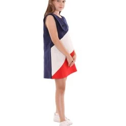 FLAGWIGS Kids Child's Girl Patriotic Celebratory French Flag Troll Dress Costume | Tricolor Cosplay Costume