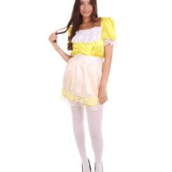 HPO Adult Women's Traditional Maid Uniform Costume | Yellow Cosplay Costume