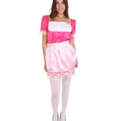 HPO Adult Women's Traditional Maid Uniform Costume | Dark Pink Cosplay Costume