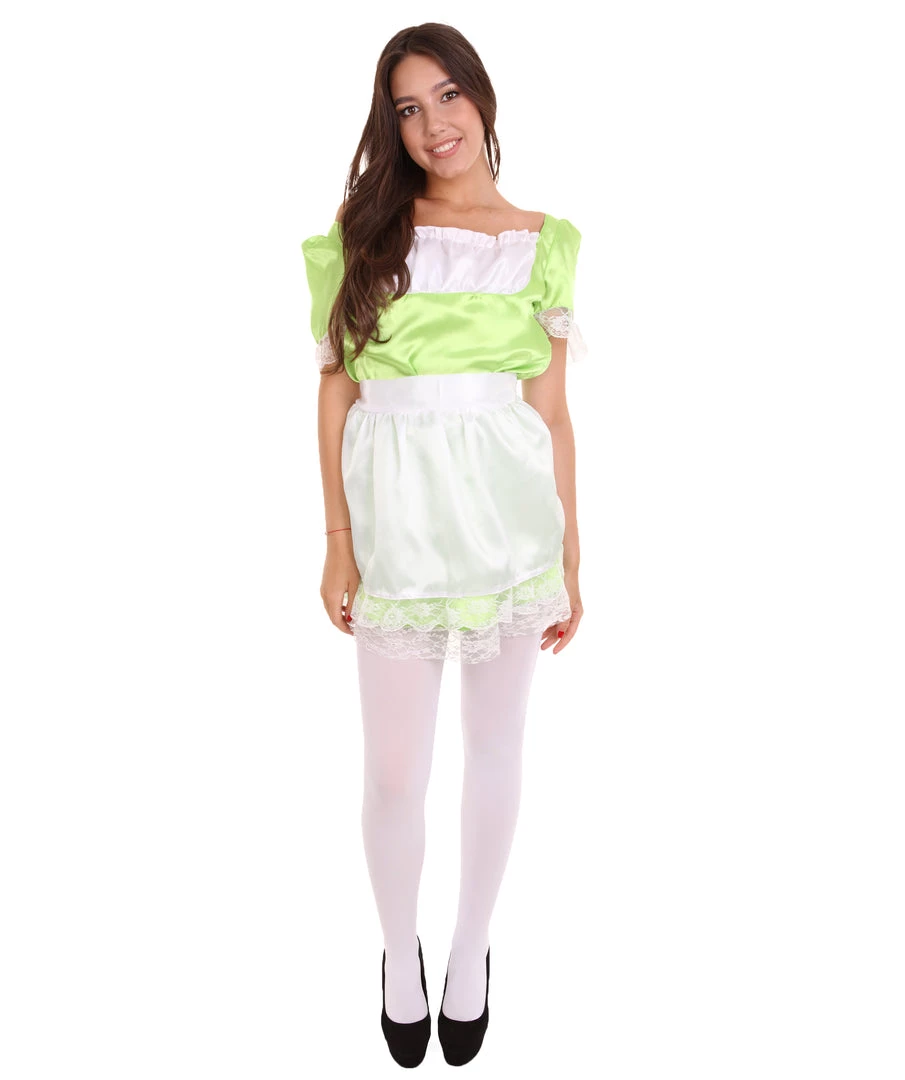 HPO Adult Women's Traditional Maid Uniform Costume | Lime Cosplay Costume