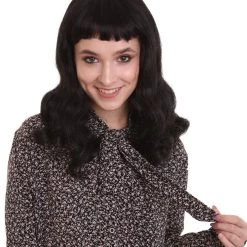 BC Bettie Rubble | Women's Black Color Wavy Shoulder Length Trendy Bettie Wig