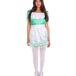 HPO Adult Women's Traditional Maid Uniform Costume | Green Cosplay Costume