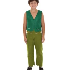 HPO Child's Trolls King Peppy Costume | Lime Dark Green Cosplay Costume Kids
