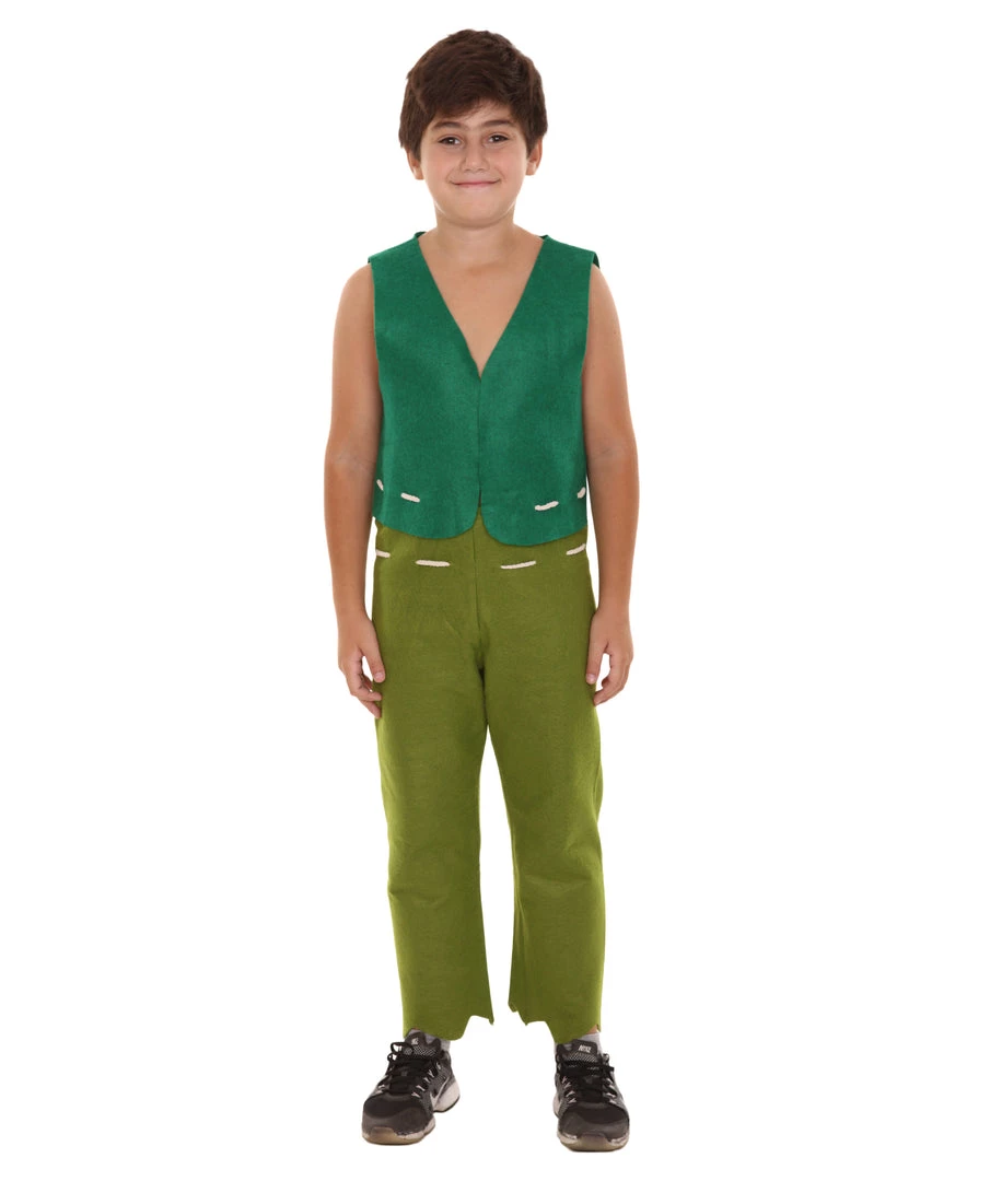 HPO Child's Trolls King Peppy Costume | Lime Dark Green Cosplay Costume Kids