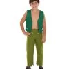 HPO Child's Trolls King Peppy Costume | Lime Dark Green Cosplay Costume Kids