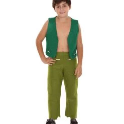 HPO Child's Trolls King Peppy Costume | Lime Dark Green Cosplay Costume Kids