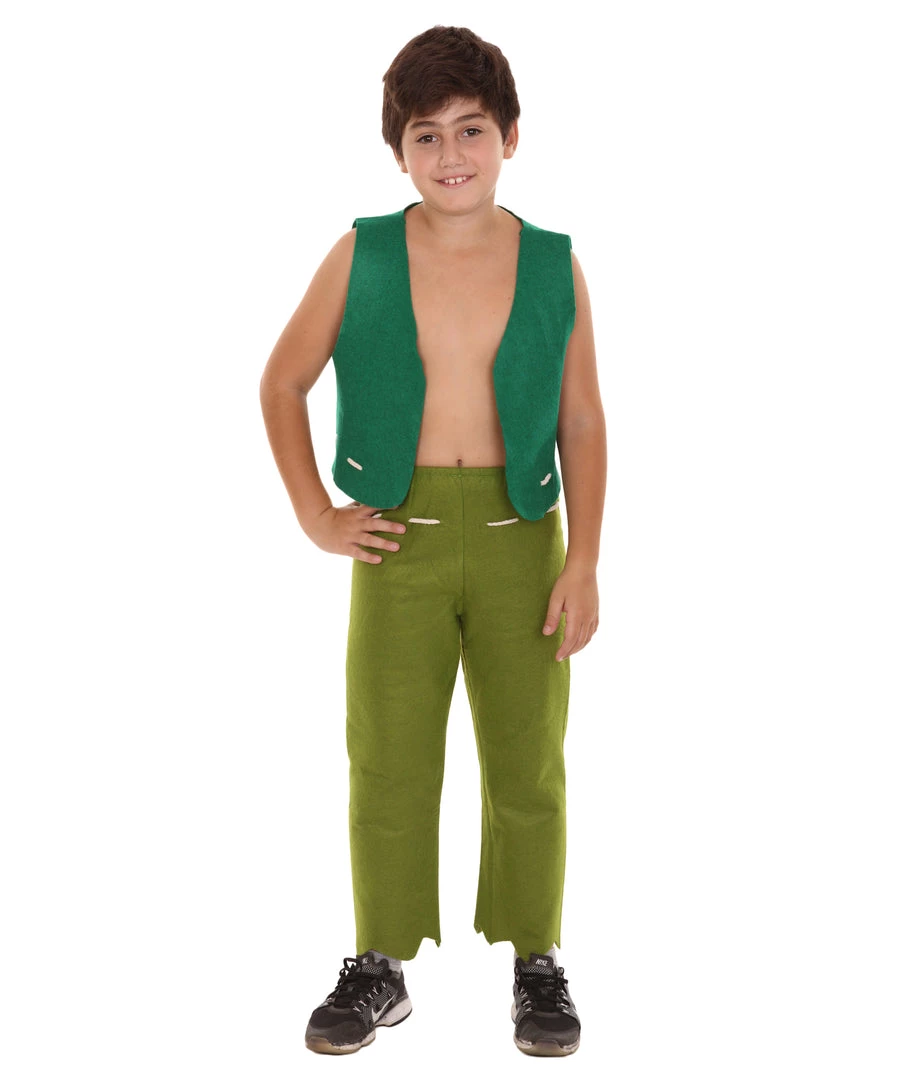 HPO Child's Trolls King Peppy Costume | Lime Dark Green Cosplay Costume Kids