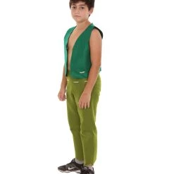 HPO Child's Trolls King Peppy Costume | Lime Dark Green Cosplay Costume Kids