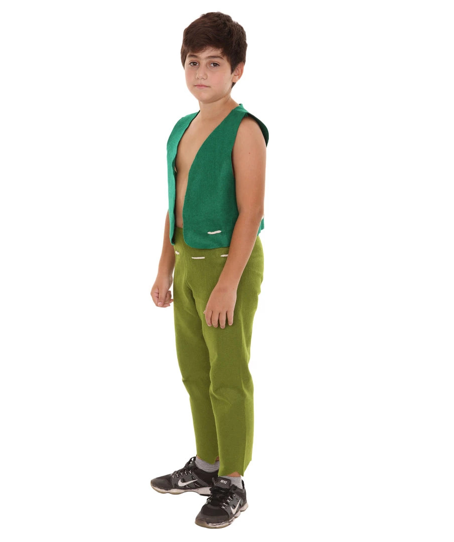 HPO Child's Trolls King Peppy Costume | Lime Dark Green Cosplay Costume Kids