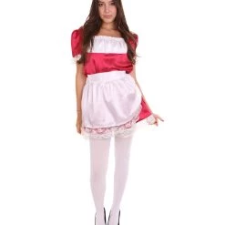 HPO Adult Women's Traditional Maid Uniform Costume | Dark Red Cosplay Costume