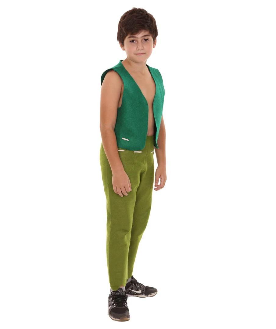 HPO Child's Trolls King Peppy Costume | Lime Dark Green Cosplay Costume Kids