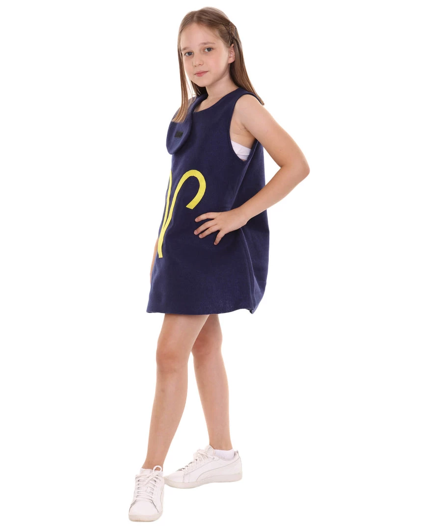 HPO Kids Child's Girl 12 Constellation Of Aries Party Troll Dress Costume | Blue Halloween Costume