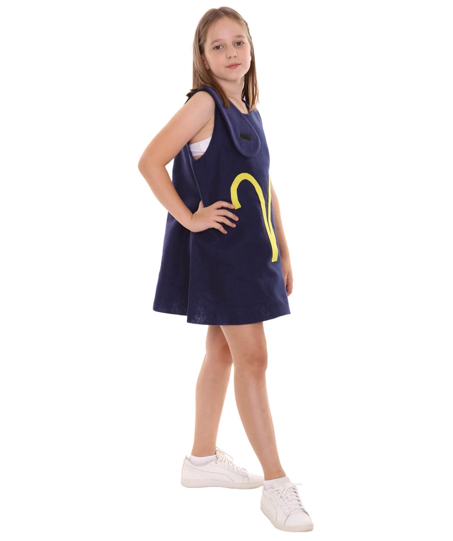 HPO Kids Child's Girl 12 Constellation Of Aries Party Troll Dress Costume | Blue Halloween Costume