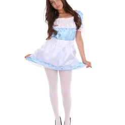 HPO Adult Women's Traditional Maid Uniform Costume | Medium Blue Cosplay Costume