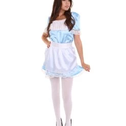 HPO Adult Women's Traditional Maid Uniform Costume | Medium Blue Cosplay Costume