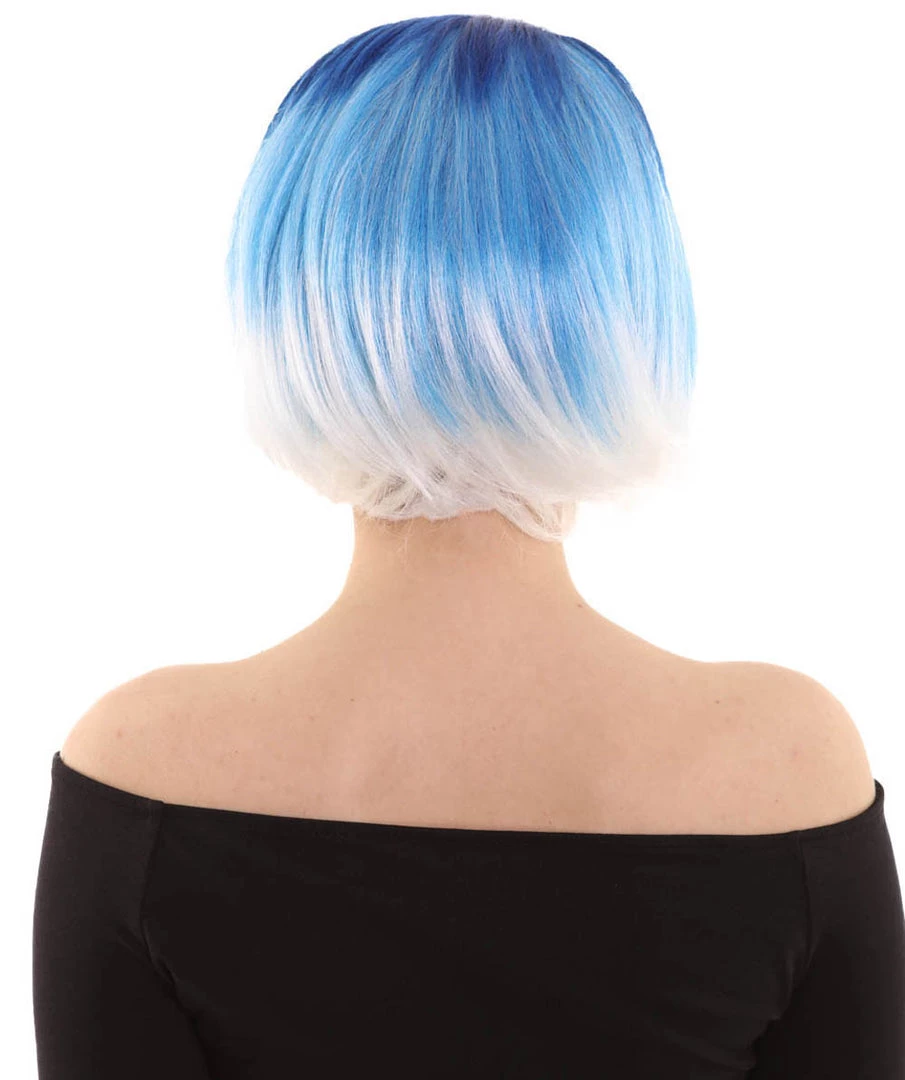 BC Mid Ombre | Women's Blue Color Straight Shoulder Length Trendy Mid Ombre Wig