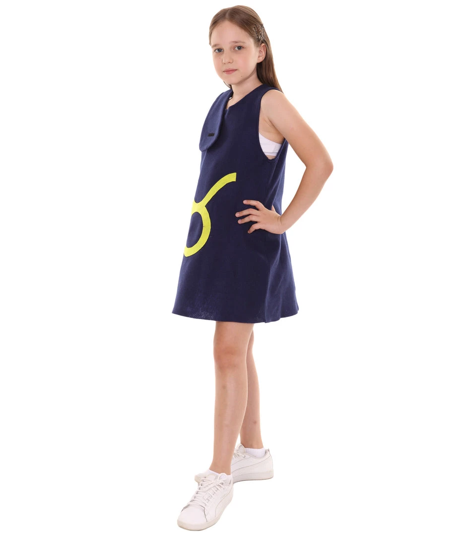 HPO Child's Girl 12 Constellation Of Taurus Party Troll Dress Costume |Blue Halloween Costume