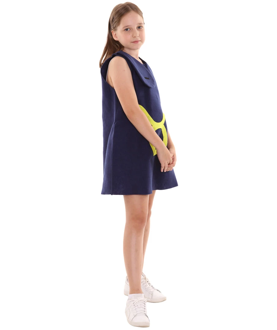 HPO Child's Girl 12 Constellation Of Taurus Party Troll Dress Costume |Blue Halloween Costume