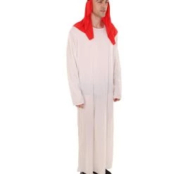 HPO Adult Men's Sheikh Arabian Costume | White & Red Cosplay Costume