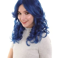 HPO Galactic Ice Princess | Women's Dark Blue Color Wavy Shoulder Length Trendy Galactic Ice Princess Wig