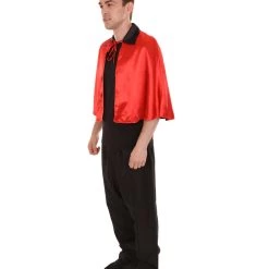 HPO Adult Men's Vampire Cape Costume | Red & Black Halloween Costume