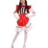 HPO Adult Women's Anime Cosplay French Maid Fancy Uniform Costume | Red Cosplay Costume