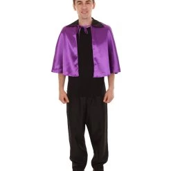 HPO Adult Men's Vampire Cape Costume | Purple & Black Halloween Costume