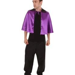 HPO Adult Men's Vampire Cape Costume | Purple & Black Halloween Costume